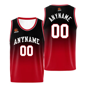 Custom Basketball Jersey Personalized Stitched Team Name Number Logo Black&Red