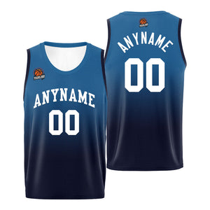 Custom Basketball Jersey Personalized Stitched Team Name Number Logo Blue&Navy