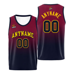 Custom Basketball Jersey Personalized Stitched Team Name Number Logo Burgundy&Black