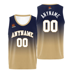 Custom Basketball Jersey Personalized Stitched Team Name Number Logo Navy&Gold