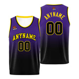 Custom Basketball Jersey Personalized Stitched Team Name Number Logo Purple&Black