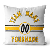 Custom Football Throw Pillow for Men Women Boy Gift Printed Your Personalized Name Number Black & White & Yellow