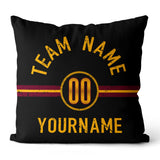 Custom Football Throw Pillow for Men Women Boy Gift Printed Your Personalized Name Number Red & Black & Yellow