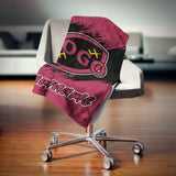 Custom Ultra-Soft Micro Fleece Blanket Burgundy-Black