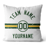 Custom Football Throw Pillow for Men Women Boy Gift Printed Your Personalized Name Number Green & Yellow & White