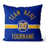 Custom Football Throw Pillow for Men Women Boy Gift Printed Your Personalized Name Number Light Blue & White & Yellow