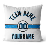 Custom Football Throw Pillow for Men Women Boy Gift Printed Your Personalized Name Number Black & Royal & White