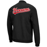 Custom Long Sleeve Windbreaker Jackets Uniform Printed Your Logo Name Number Black-Red-White