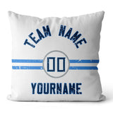 Custom Football Throw Pillow for Men Women Boy Gift Printed Your Personalized Name Number Navy & Blue & White