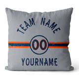 Custom Football Throw Pillow for Men Women Boy Gift Printed Your Personalized Name Number Navy & Orange