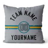 Custom Football Throw Pillow for Men Women Boy Gift Printed Your Personalized Name Number Midnight Green & Black &White