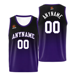 Custom Basketball Jersey Personalized Stitched Team Name Number Logo Black&Purple