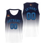 Custom Basketball Jersey Personalized Stitched Team Name Number Logo Blue&Navy