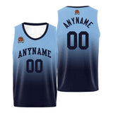 Custom Basketball Jersey Personalized Stitched Team Name Number Logo Light Blue&Navy