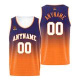 Custom Basketball Jersey Personalized Stitched Team Name Number Logo Purple&Orange