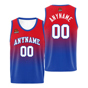 Custom Basketball Jersey Personalized Stitched Team Name Number Logo Red&Royal