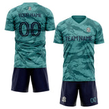 custom soccer set jersey kids adults personalized soccer green