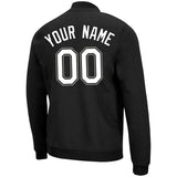 Custom Long Sleeve Windbreaker Jackets Uniform Printed Your Logo Name Number Black-White-Gray