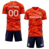 custom soccer set jersey kids adults personalized soccer orange