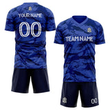 custom soccer set jersey kids adults personalized soccer blue