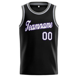 Custom Stitched Basketball Jersey for Men, Women And Kids Black-White-Gray-Purple