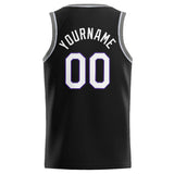 Custom Stitched Basketball Jersey for Men, Women And Kids Black-White-Gray-Purple