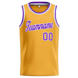 Custom Stitched Basketball Jersey for Men, Women And Kids Yellow-Purple-White