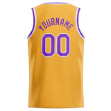 Custom Stitched Basketball Jersey for Men, Women And Kids Yellow-Purple-White