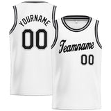 Custom Stitched Basketball Jersey for Men, Women And Kids White-Blck-Gray