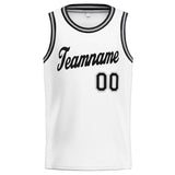 Custom Stitched Basketball Jersey for Men, Women And Kids White-Blck-Gray