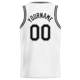 Custom Stitched Basketball Jersey for Men, Women And Kids White-Blck-Gray