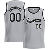 Custom Stitched Basketball Jersey for Men, Women And Kids Gray-Black-White