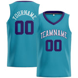 Custom Stitched Basketball Jersey for Men, Women And Kids Teal-Purple-White