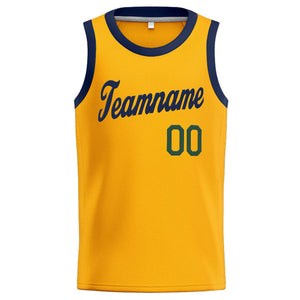 Custom Stitched Basketball Jersey for Men, Women And Kids Yellow-Navy-Green