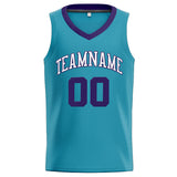 Custom Stitched Basketball Jersey for Men, Women And Kids Teal-Purple-White