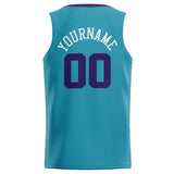 Custom Stitched Basketball Jersey for Men, Women And Kids Teal-Purple-White