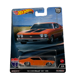 1969 Chevelle SS 396 Orange Hot Wheels Premium Car Culture  2/5 Die Cast Car 1:64