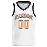 Custom Stitched Basketball Jersey for Men, Women And Kids White-Black-Gold