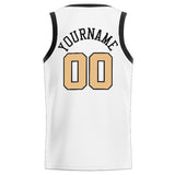 Custom Stitched Basketball Jersey for Men, Women And Kids White-Black-Gold