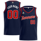 Custom Stitched Basketball Jersey for Men, Women  And Kids Navy-Red