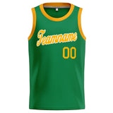 Custom Stitched Basketball Jersey for Men, Women And Kids Kelly Green-Yellow-White