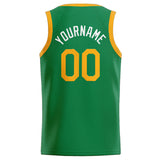 Custom Stitched Basketball Jersey for Men, Women And Kids Kelly Green-Yellow-White