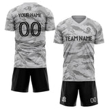 custom soccer set jersey kids adults personalized soccer gray