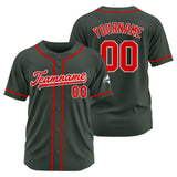 Custom Baseball Jersey Stitched Design Personalized Hip Hop Baseball Shirts Dark Gray-Red