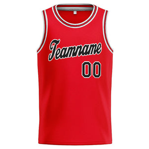 Custom Stitched Basketball Jersey for Men, Women And Kids Red-Black-White