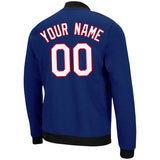 Custom Long Sleeve Windbreaker Jackets Uniform Printed Your Logo Name Number Royal-White-Red