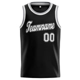 Custom Stitched Basketball Jersey for Men, Women And Kids Black-White-Gray