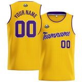 Custom Stitched Basketball Jersey for Men, Women  And Kids Yellow-Purple