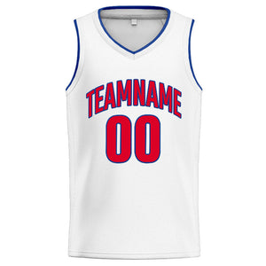 Custom Stitched Basketball Jersey for Men, Women And Kids White-Red-Royal