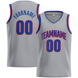 Custom Stitched Basketball Jersey for Men, Women And Kids Gray-Royal-Red